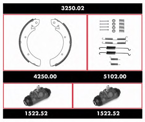 REMSA 3250.02 Brake Set, drum brakes